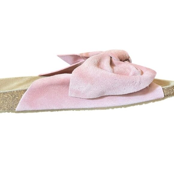 Jeffrey Campbell Do The Twist Slides Sunmist Rust Suede EU 40 Pink Bow - Picture 13 of 16